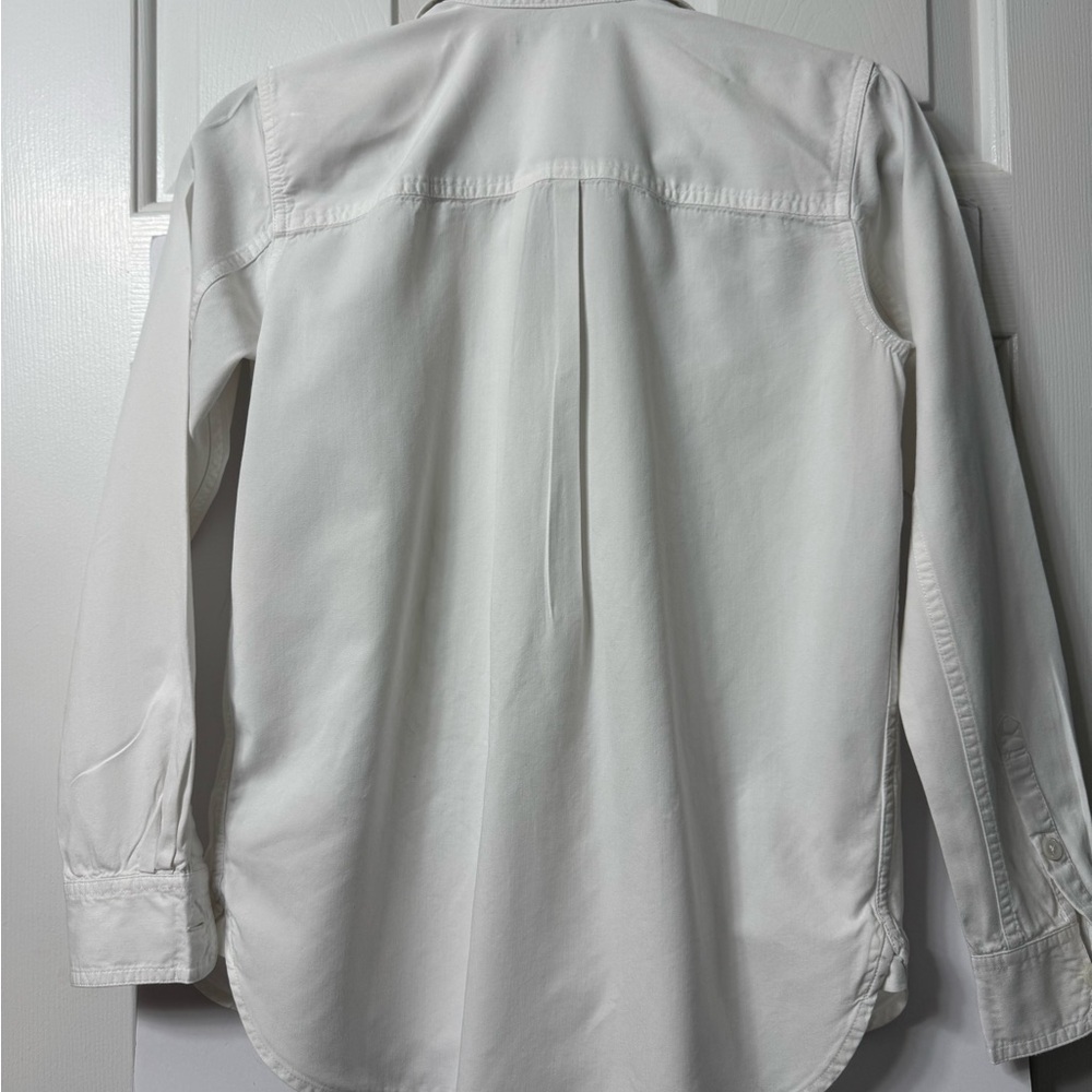 Madewell shirt XXS white button front collar pocket each breast long sleeve NWOT - Picture 9 of 13